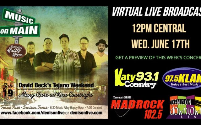 [WATCH] David Beck’s Tejano Weekend – Denison’s 2020 Music on Main Week 2 – Preview